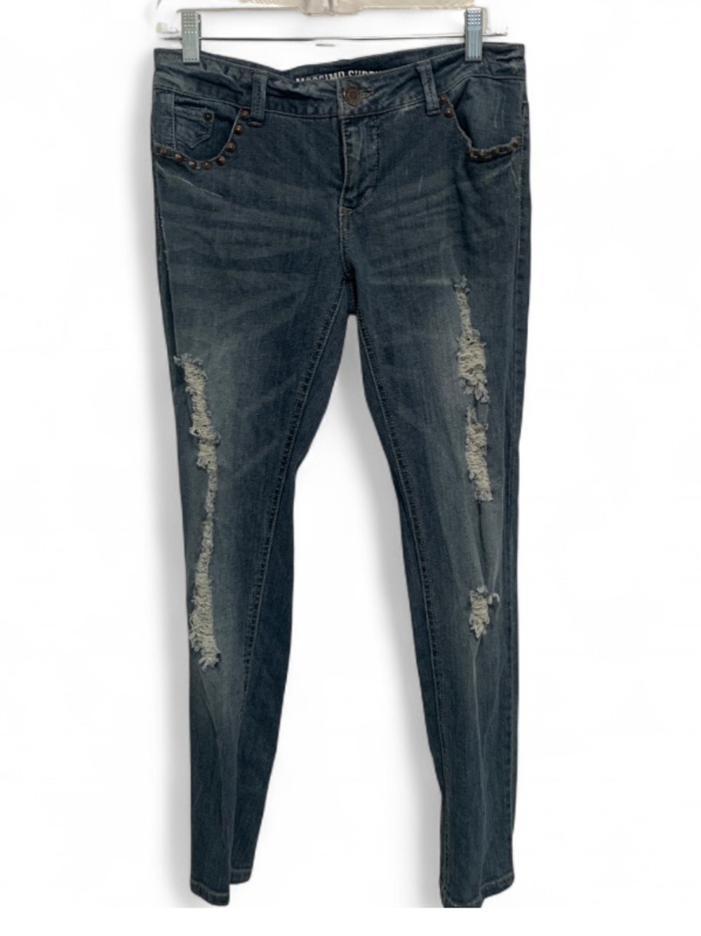 Y2K Mossimo Distressed Studded Blue Skinny Jeans